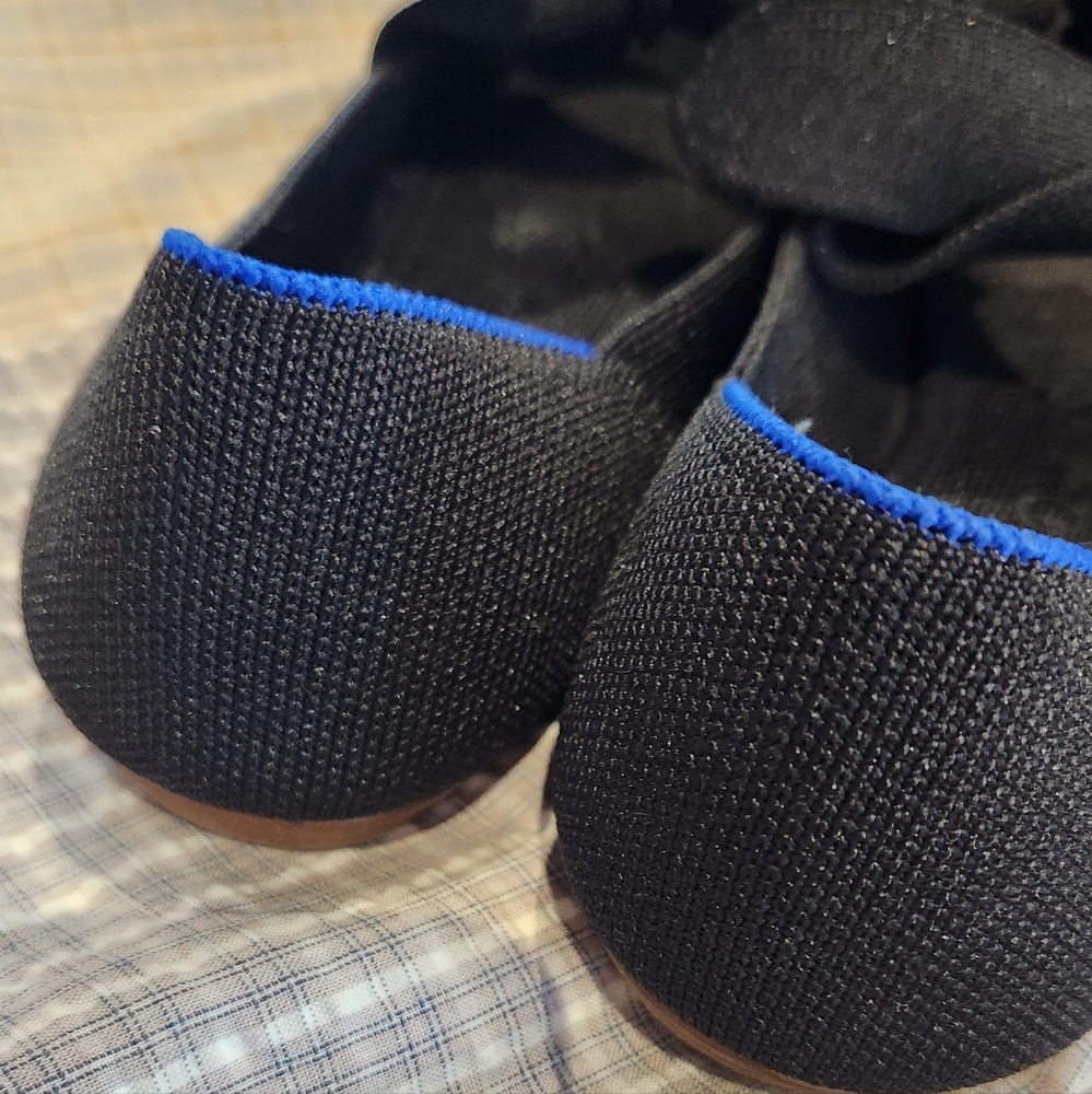 ROTHYS BLACK BOW TIE FLATS - Picture 6 of 7